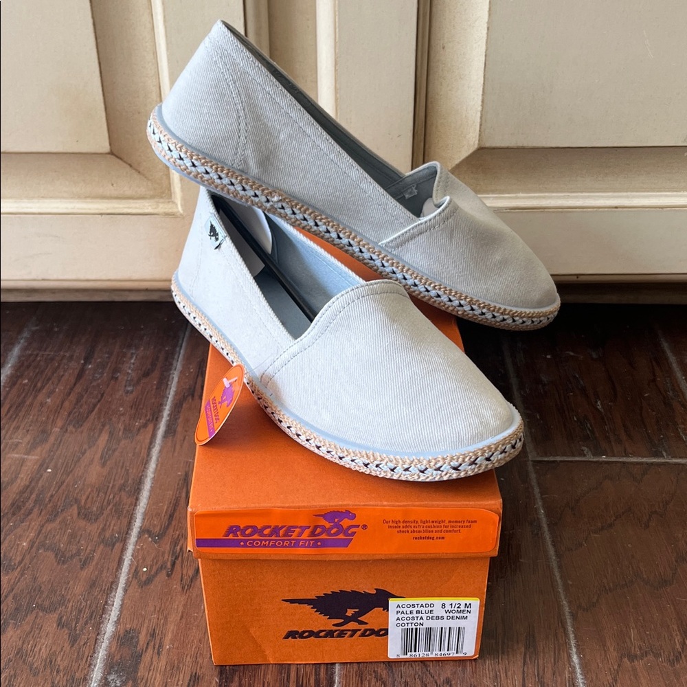 Rocket Dog Pale Blue Acosta Espadrille Slip-Ons NWT
